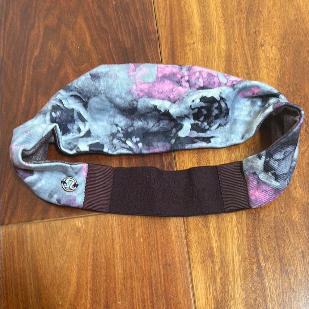Lululemon Athletica Floral Gray and Pink Headband